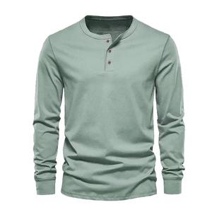 Haute qualité manches longues nouveaux t-shirts Premium élégant Logo hommes T-shirts 2025 100% coton biologique o-cou t-shirts - Product Image 6