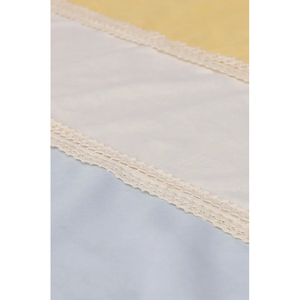 Camino de Mesa de Lino Orgánico Hecho a Mano, con Rayas de 3 Colores y Ribete de Encaje, Estilo Rústico Tejido para Decoración de Jardín, Comedor y Hogar - Product Image 6