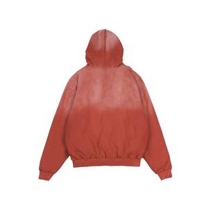 Sudadera con capucha de alta calidad hecha a medida para hombre, estilo con cremallera desteñida al sol lavada con ácido con tela francesa, nueva sudadera con capucha de diseño de impresión personalizada - Product Image 3