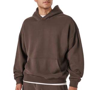 Sweat-shirts à capuche oversize pour hommes, en gros, personnalisés, vierges, à épaules tombantes, lourds, à capuche bouffante, en molleton gaufré, de qualité supérieure - Product Image 4