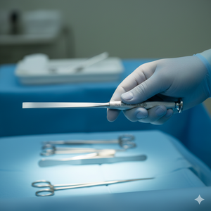 Ostéotome en acier inoxydable, burin osseux orthopédique, instruments chirurgicaux avec manche rond cannelé pour la chirurgie plastique - Product Image 3