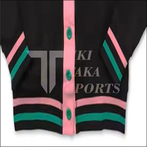 Winter <b>Men's</b> College University Knitted Wool/Nylon V-neck Single Button <b>Cardigan</b> Lace Decoration <b>Long</b> Sleeves Patchwork Pattern - Product Image 6