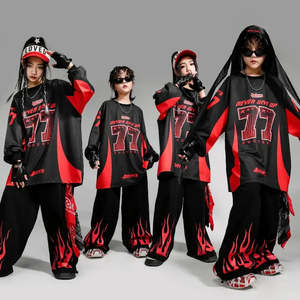 Girl's Street <b>Dance</b> Costume Printed Cotton Performance Wear Including <b>Pants</b> Skirt Shorts for Stage and Ballet Use - Product Image 3