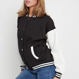 Wholesale Custom Logo Latest Designs <b>Winter</b> Baseball Varsity Jacket Women Heat Transfer Printed Woolen Breathable Windproof - Product Image 6