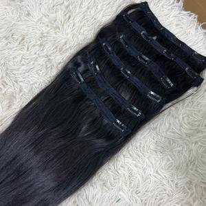 Extensions de cheveux crus vietnamiens vierges de haute qualité 100% Clip droit naturel à partir de cheveux humains de haute qualité de donneur unique - Product Image 5