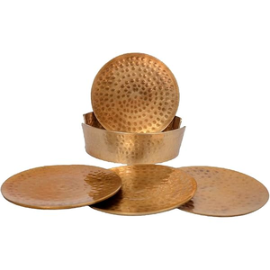 Sous-verre en laiton antique personnalisable, écologique, fait à la main, de luxe, élégant, vaisselle pour la maison, l'hôtel, le restaurant, le mariage - Product Image 2