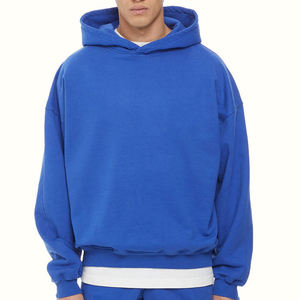 Sweat-shirt à capuche oversize pour homme 100% coton, design de logo personnalisé, épaules tombantes, molleton épais, motif uni, taille XS - Product Image 1