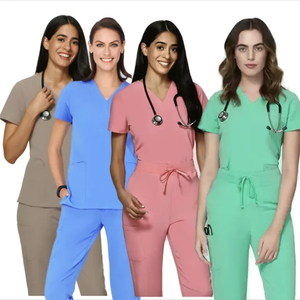 Conjuntos de uniformes médicos de enfermera para mujer, uniformes elásticos de LICRA de alta calidad, uniformes personalizados para enfermeras - Product Image 1