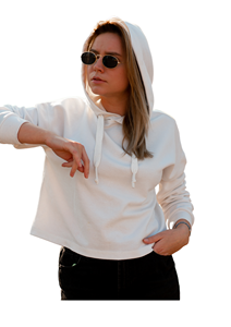 Sweat à capuche oversize pour femme 100% coton-polyester polaire lavage acide et techniques imprimées pour l'hiver - Product Image 6