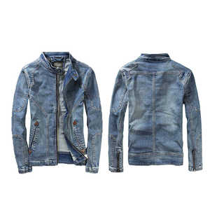 Veste en jean pour homme à manches longues avec fermeture éclair, en denim personnalisé de haute qualité, prix de gros, vêtements de rue - Product Image 6