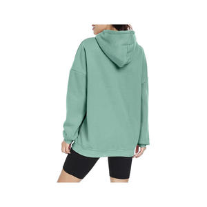 Sweat à capuche surdimensionné pour femme French Terry High Streetwear Pull uni épais à épaules tombantes - Product Image 6