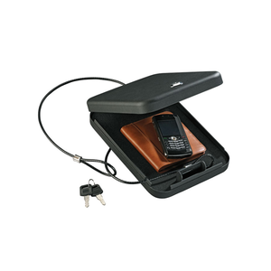 Wholesale Small Portable Car gun safe Lock Box steel case with key lock security cable