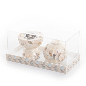<b>Top</b> Selling Shell Burner with Acrylic Cover New Arrival Mother of Pearl Inlay Mubkhar burner Set Box for Ramadan Eid Party - Product Image 6