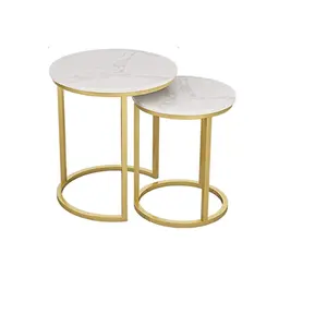 Últimas luxo design mármore e latão mesa top side mesa chá café mesas para tamanho personalizado preço barato