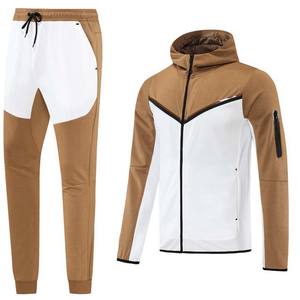 Conjuntos de joggers de algodón de diseñador para hombre, ropa deportiva cómoda para gimnasio con contraste de color, ropa de entrenamiento de servicio OEM personalizable - Product Image 5
