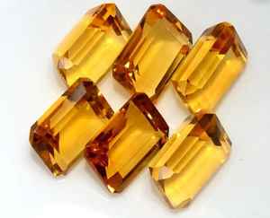 Piedra Preciosa Suelta Facetada de Citrino de 12x10 mm - Gemas de Citrino Natural con Corte Esmeralda - Hermosas Piedras Disponibles en Suministro al por Mayor - Product Image 3