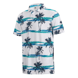 Tissu respirant imprimé personnalisé pour hommes pour polos à manches courtes décontractées avec motif 3D pour la commercialisation d'uniformes Logo OEM - Product Image 1