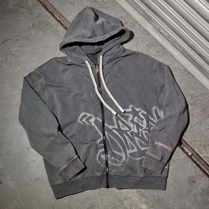 เสื้อฮู้ดซิปใส่ได้ทั้งชายและหญิงเสื้อสเวตเตอร์ฝรั่งเศสผ้าเกล็ดปลามีฮู้ดลายลิงซักได้แบบปล่อยชายเสื้อ - Product Image 1