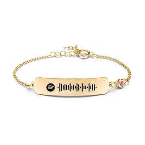 <span class=keywords><strong>Bracciale</strong></span> Jeulia in Acciaio Inossidabile con Codice <span class=keywords><strong>Spotify</strong></span> Scansionabile e Pietra Portafortuna, Regalo di Tendenza - Product Image 2