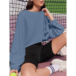 Nueva Llegada Ropa al aire libre Crop Top Sudaderas Secado rápido Directo de fábrica Crop Top Sudaderas - Product Image 4