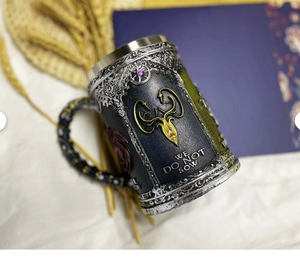 Taza para beber de doble pared de resina de acero inoxidable puro casco gótico tazas de cerveza Knight King Tankard Dragon Wolf Cup para el hogar y el Hotel - Product Image 2