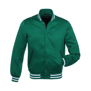 Chaqueta Bomber de satén Premium con bordado de tigre icónico y concha con acabado satinado para un Fierce hecho en Pakistán - Product Image 1