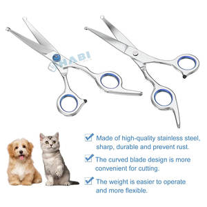 Chrome Dog Grooming <b>Scissors</b> Kit With <b>Safety</b> Round Tips Professional Stainless Steel Pet Grooming Shears - Product Image 3