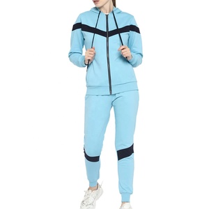 เสื้อวอร์มผู้หญิงมีฮู้ดและกางเกงขากว้างเสื้อครอปซิปแขนยาว - Product Image 1