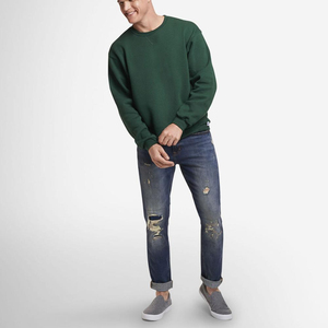 Sweat-shirt à col rond OEM avec logo personnalisé pour hommes, pull-over vierge de sport du fabricant pakistanais, pulls molletonnés unis - Product Image 3