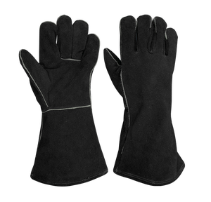 Venta al por mayor de guantes de seguridad de piel de vaca gruesa de cuero partido soldadura de extinción de incendios resistente a los cortes barbacoa con tela de lana para uso industrial - Product Image 5