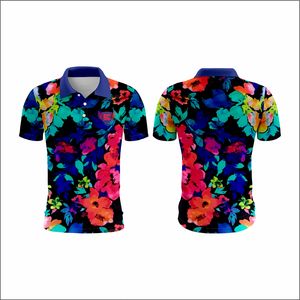 Super Septembre Golf personnalisé coupe à sec pour polos haute qualité Polyester Spandex respirant décontracté grande taille Jersey Floral - Product Image 1