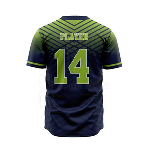 Uniforme de baseball personnalisé en gros avec logo et nom de joueur imprimés par sublimation, col en V, tenue d'entraînement, tissu 100 % polyester sur mesure - Product Image 4