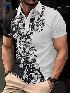 Polo de verano con estampado 3D de moda para hombre, camisa de manga corta con cuello vuelto, transpirable, cómodo, ajustado - Product Image 2