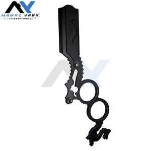 Professionnel Double Doigt Insert Poignée Bord Droit Rasage Rasoir pour Hommes Premium Argent Noir Barber Rasoir Salon Qualité - Product Image 6