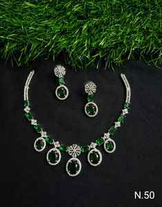 ชุดสร้อยคอเจ้าสาวประดับเพชรแบบอเมริกันและชุดเครื่องประดับต่างหูคลาสสิกสำหรับงานแต่งงานเครื่องประดับสไตล์คลาสสิกสำหรับผู้หญิง - Product Image 3