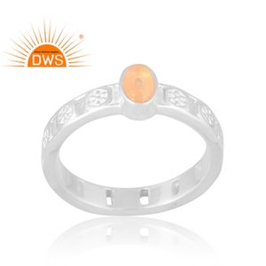 แหวนพลอยโอปอลจากเอธิโอเปียธรรมชาติเงินสเตอร์ลิงเครื่องประดับสำหรับผู้หญิงของขวัญ - Product Image 1