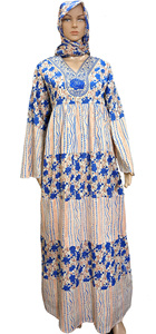 Modern Moroccan Style Abaya Maxi <b>Kaftan</b> Breathable Cotton Printed Night Gown Dress for Women Custom Plus Size - Product Image 3
