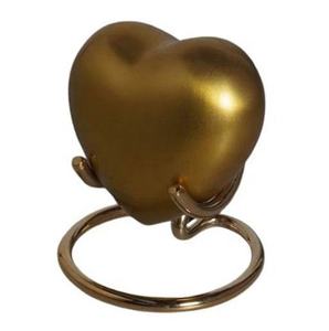 Urna de recuerdo en forma de corazón de Metal chapado en oro Estilo americano Nueva urna de cremación para cenizas humanas Suministros funerarios - Product Image 2