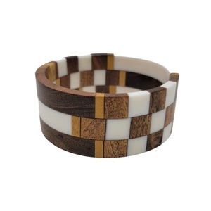 Bracelet géométrique en bois et résine incrusté, fantaisie, de qualité supérieure, unique, vintage, élégant, unisexe, mignon, tendance, pour anniversaire, femme - Product Image 5
