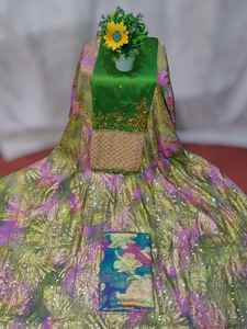 Colección de Vestidos de Novia Formales de Alta Calidad en Seda Chifón Jacquard Fransawi Dirac con Lentejuelas y Patrón Floral para Eventos Especiales - Product Image 2