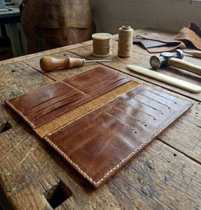 Vente en gros d'usine, nouveau design, portefeuille intelligent RFID fin pour homme, portefeuille en cuir minimaliste long, fermeture ouverte, anwar - Product Image 1