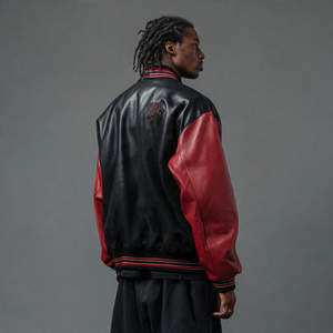 Veste universitaire à manches brodées pour hommes, streetwear, col rond, vestes universitaires pour hommes - Product Image 4