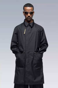 Nouvelle arrivée hommes Cyberpunk Style toile mince veste respirant noir à capuche imperméable Streetwear longue longueur acronymes conception - Product Image 4