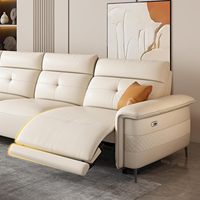 Canapés sectionnels inclinables en cuir de guanine de première classe, microfibre, ensemble de meubles intelligents multifonctionnels, salon moderne en bois