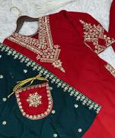 À la mode vichitra soie broderie séquence travail haut bas avec dupatta prêt à porter kurta ensemble au prix le plus bas