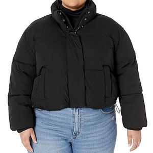 Blouson court matelassé pour femme 2026 avec logo personnalisé, col montant, grande taille, caractéristiques de la saison hivernale - Product Image 5