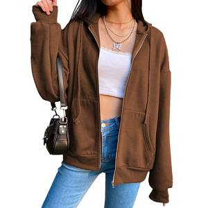 Sweats à capuche zippés pour femmes à la mode nouveauté sweat à capuche zippé pour femmes de haute qualité meilleure vente 100% sweats à capuche teints en coton - Product Image 6