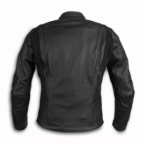 Rider Men's Genuine Leather Winter Motorcycle Jacket Windproof CE-Certified Track Racers Armours Protection Black Racing - Product Image 4