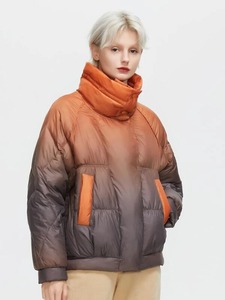 Veste d'hiver chaude à bulles pour femmes, respirante et légère, fermeture à glissière complète, col montant, méthode de tissage tissé - Product Image 4