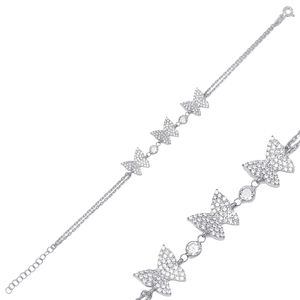 Bracelet à breloques en pierre de Zircon clair avec motif Animal, fait à la main turc, vente en gros, bijoux en argent Sterling 925 - Product Image 5